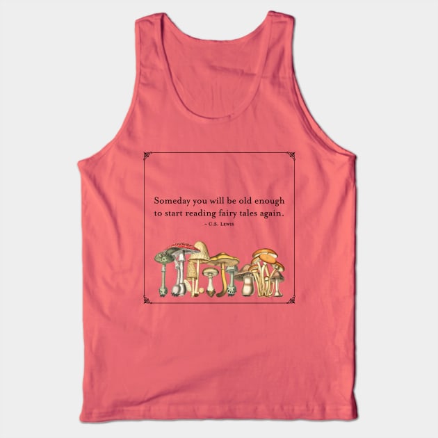 CS Lewis Fairy Tale Quote (black) Tank Top by Epic Færytales